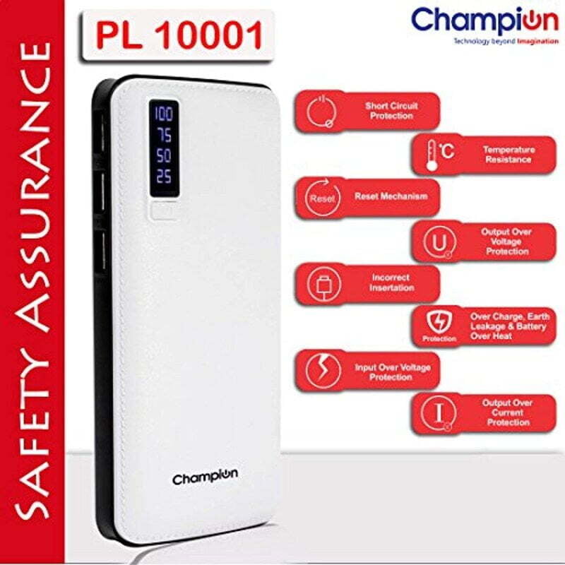 Champion 10000 mAh Power Bank PL-10001 (White )