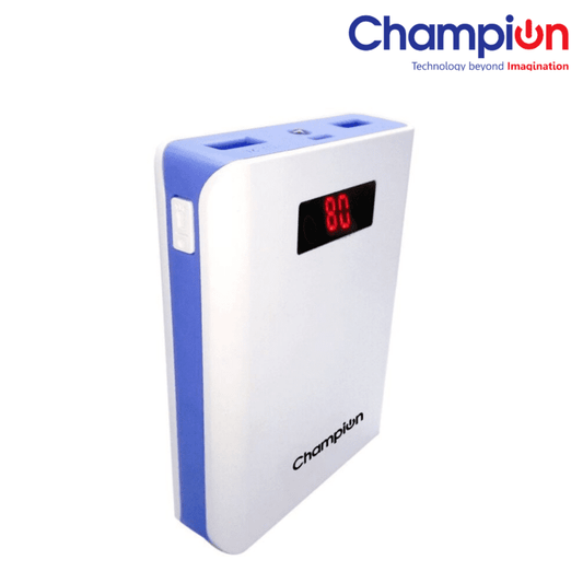 Champion Z-10 10400mAh Digital Power Bank - High-Capacity Portable Charger with LED Display (Multicolor )