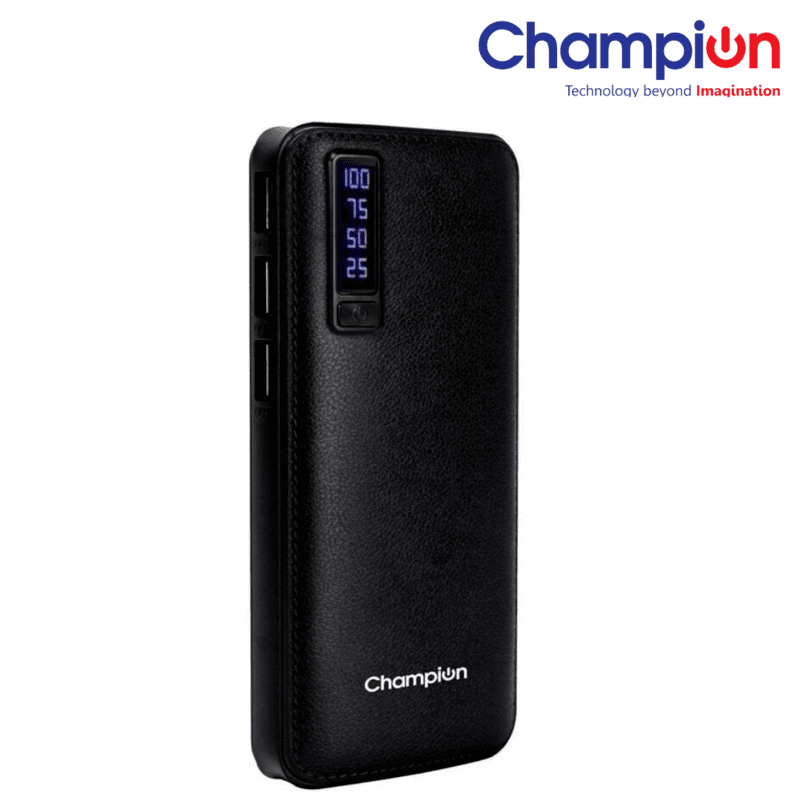 Champion 10000mAh Digital Power Bank BIS Certified Pl-10001 -Black