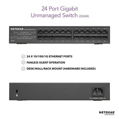 Netgear GS324-100INS Gigabit Ethernet Unmanaged Switch