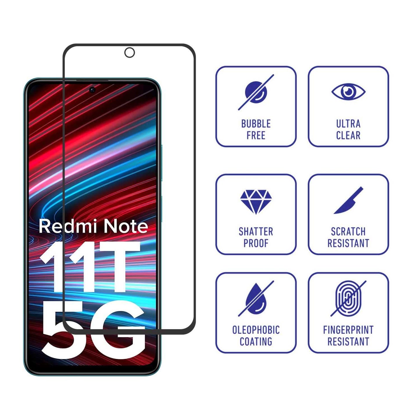 Champion Edge to Egge Screen Gaurd for Redmi Note 11T 5G