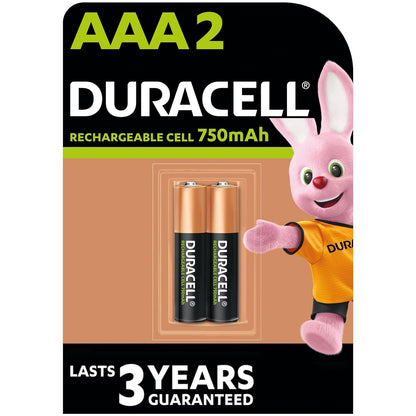 Duracell Rechargeable AAA 2 ,750mAh Batteries, 2 Pcs