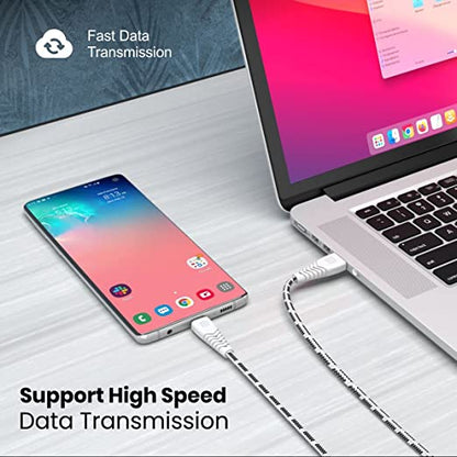 Portronics Konnect Spydr Micro USB Cable with 3.0A Output, 2M Length, Fast Data Sync, Nylon Braided, Tangle Resistance(White)