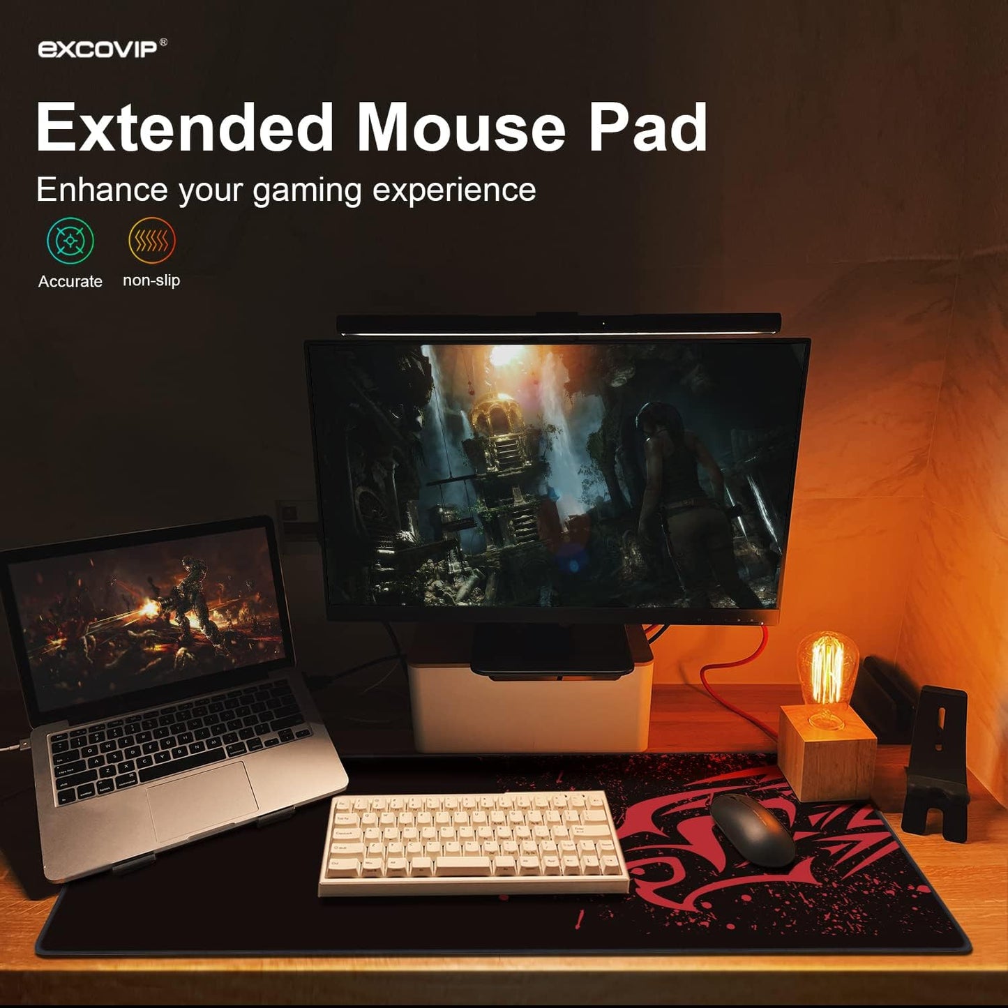 Gaming Mouse Pad (60 X 30cm) Non-Slip Rubber Base Mouse pad Mice Smooth Cloth Surface Keyboard Mouse Pads for Computers (Multicolor)