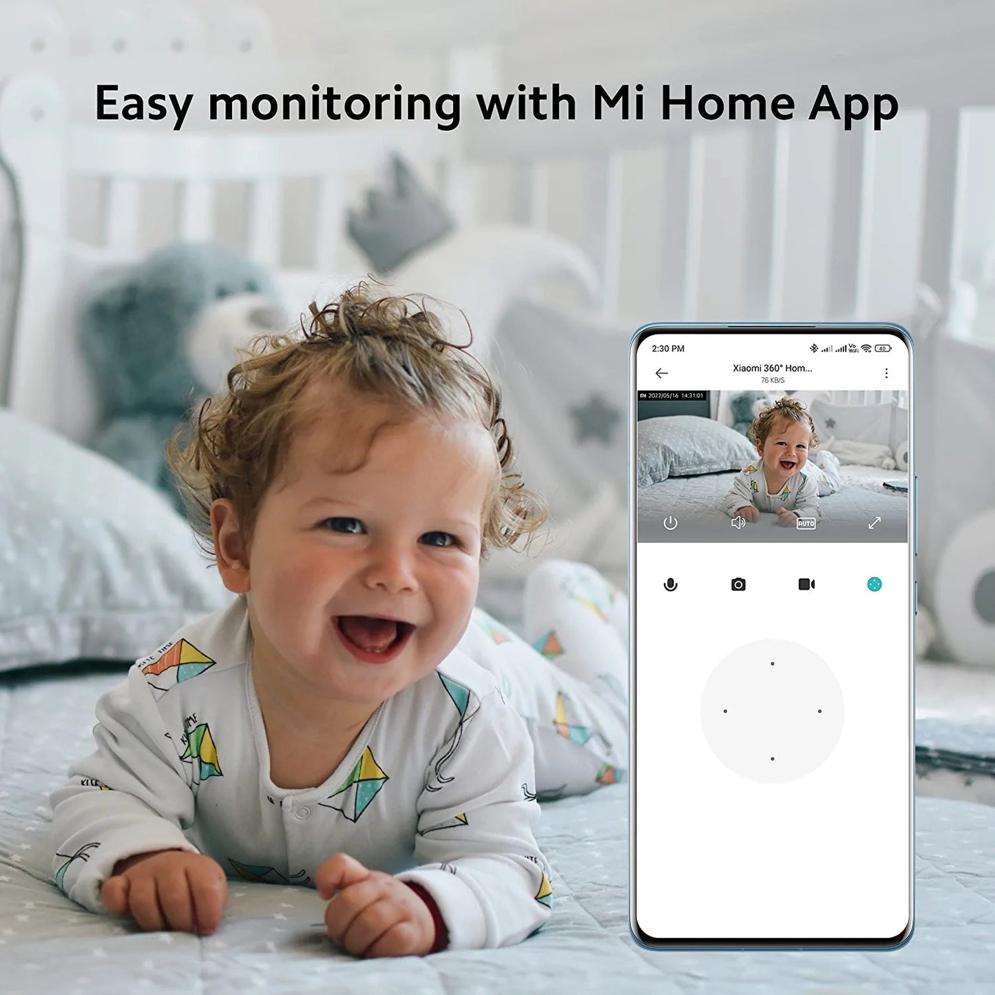 Mi Xiaomi Wireless Home Security Camera 2i 2022 Edition Full HD 360Â° View 2MP AI Powered Motion Detection (White)