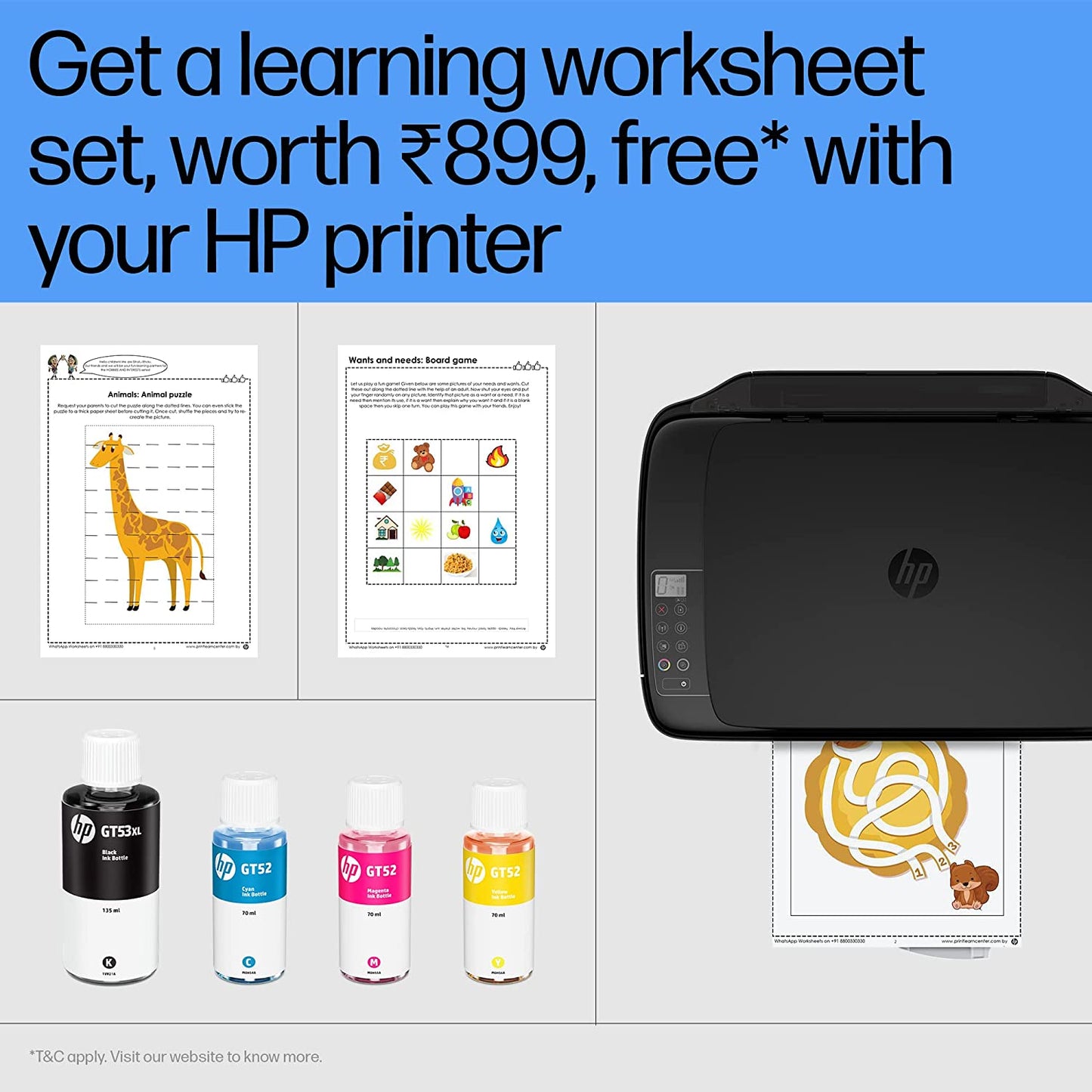 HP Ink Tank 415 All-in-one WiFi Colour Printer with Upto 6000 Black and 8000 Colour Pages Included in The Box. - Print, Scan & Copy for Office/Home (Black)