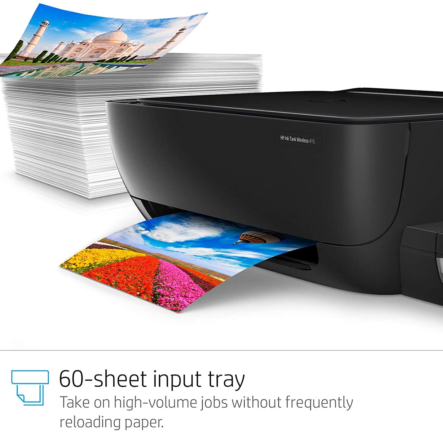 HP Ink Tank 415 All-in-one WiFi Colour Printer with Upto 6000 Black and 8000 Colour Pages Included in The Box. - Print, Scan & Copy for Office/Home (Black)