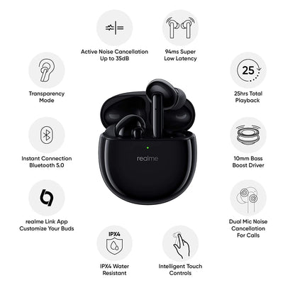 realme Buds Air Pro Bluetooth Truly Wireless Earbuds with Mic (Black)