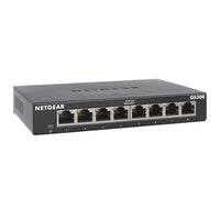 NETGEAR GS308 8-Port Gigabit Ethernet Network Switch, Hub, Internet Splitter, Desktop, Sturdy Metal, Fanless, Plug and Play