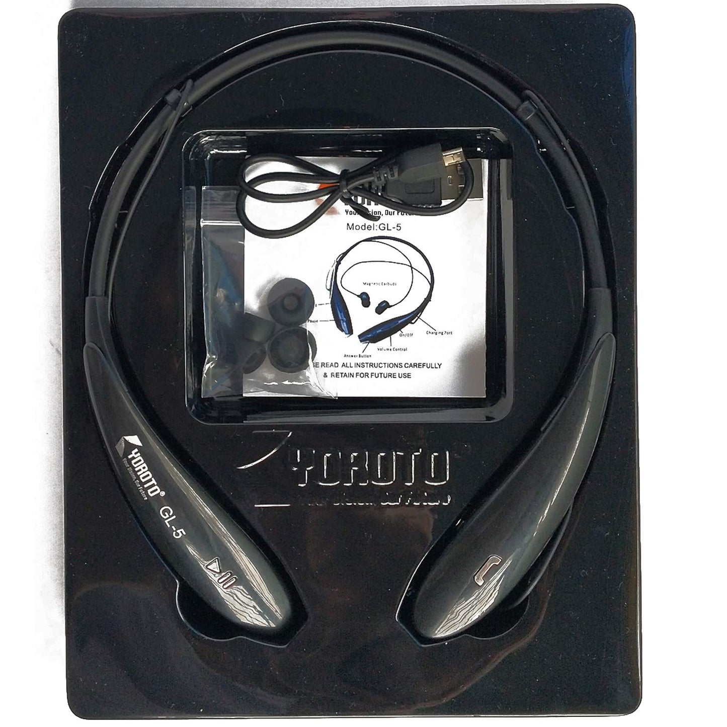 YOROTO GL-5 Bluetooth Sport Wireless, Neckband Headset Black