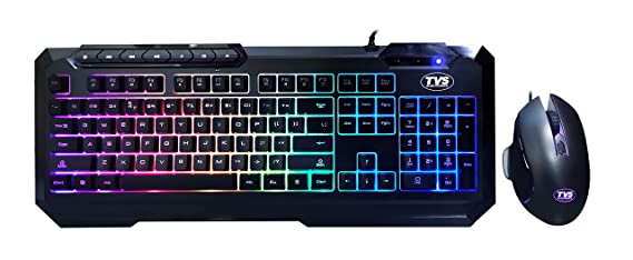 TVS ELECTRONICS Champ Blitz Wired Keyboard and Mouse Combo Rainbow Backlight (Black)