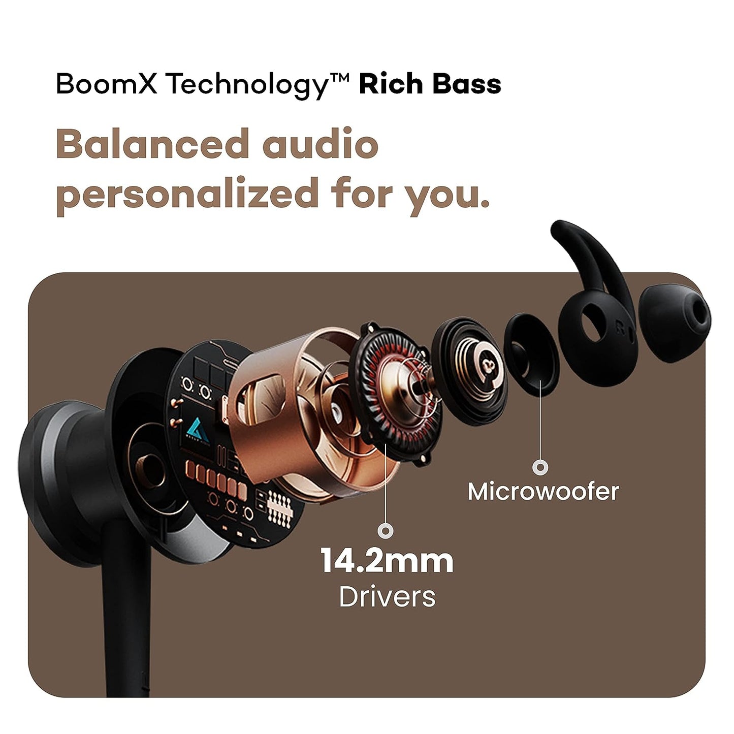 Boult Audio XCharge Wireless in Ear Bluetooth Neckband with ENC Mic, 28H Playtime, Type-C Fast Charging (Black)