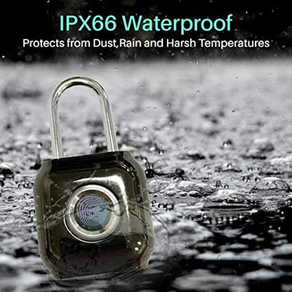 Portronics POR-983 Biometric Fingerprint Padlock (Black, Polished Finish)