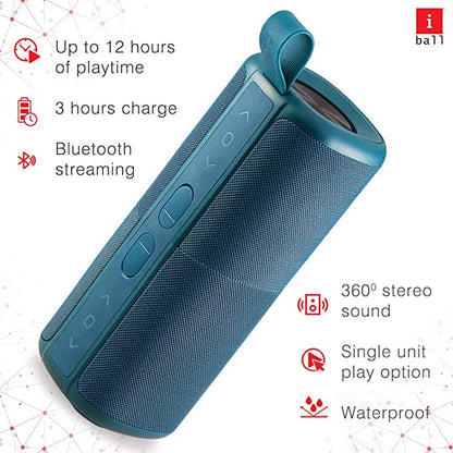 iBall Musi Twin 15 Watt Truly Wireless Bluetooth Speaker Teal