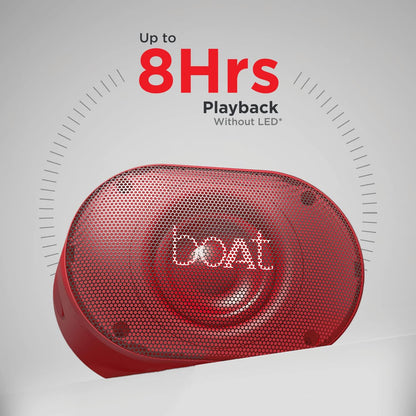 boAt Stone 250 Portable Wireless Speaker with 5W RMS Immersive Audio, RGB LEDs, Up to 8HRS Playtime, IPX7 Water Resistance, Multi-Compatibility Modes(Red)