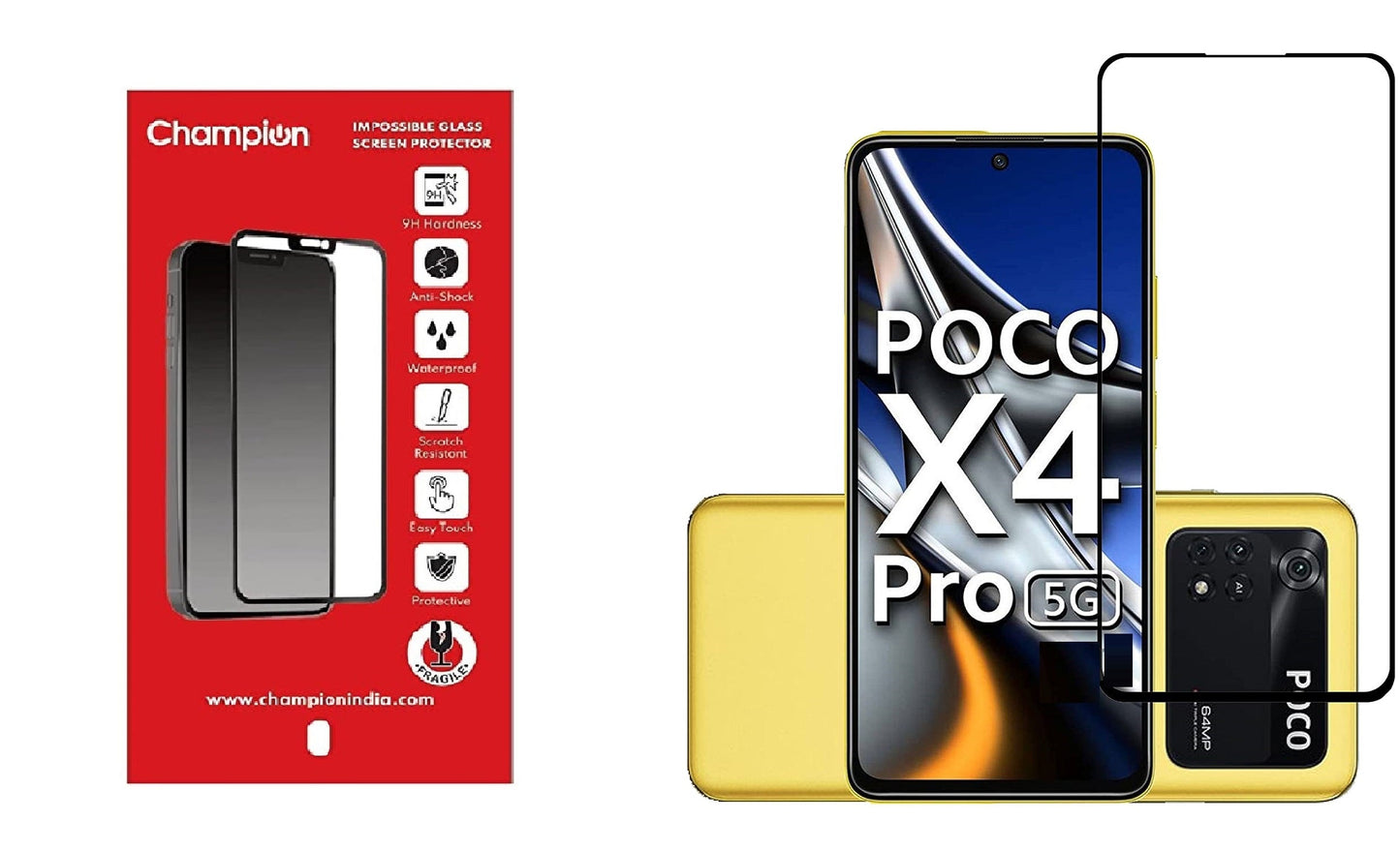 Champion Edge to Edge Screen Gaurd For Poco X4 Pro 5G