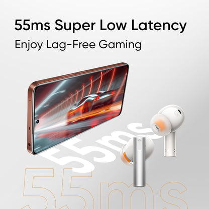 Realme Buds Air 6 TWS Earbuds 12.4mm Driver, 50dB ANC, 40H Playtime, IP55, Bluetooth V5.3 (Flame Silver)