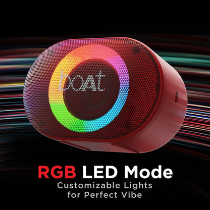 boAt Stone 250 Portable Wireless Speaker with 5W RMS Immersive Audio, RGB LEDs, Up to 8HRS Playtime, IPX7 Water Resistance, Multi-Compatibility Modes(Red)