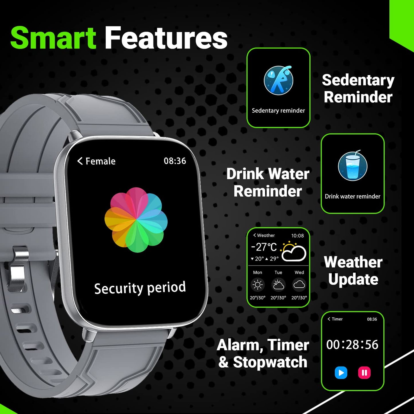 Fire-Boltt Max 1.78  AMOLED Always ON Display (Grey)