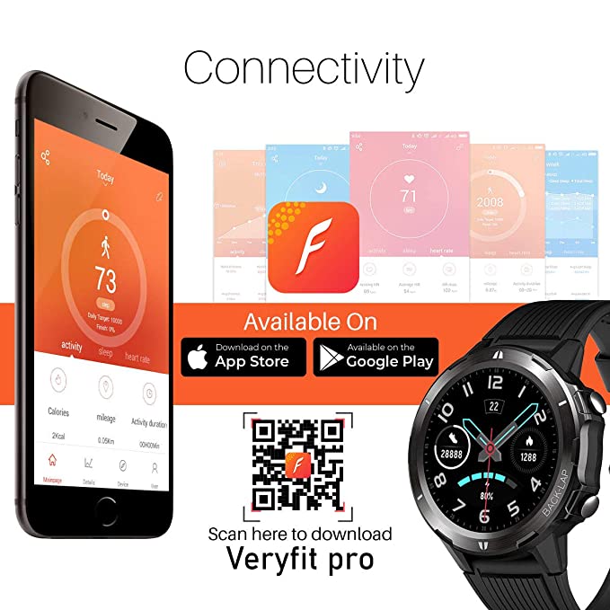 Portronics Kronos Alpha POR-1037 Smart Watch with Fitness Tracker,Heart Rate Monitor,Call & SMS Reminders,Waterproof(Black)