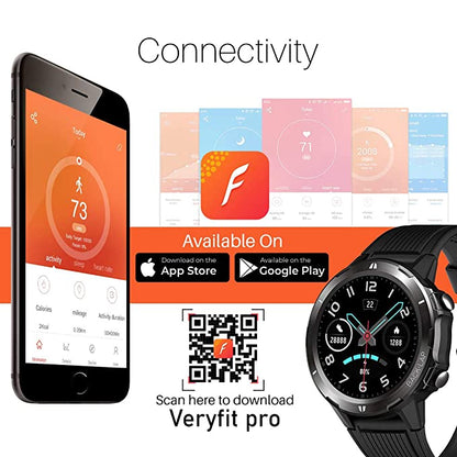 Portronics Kronos Alpha POR-1037 Smart Watch with Fitness Tracker,Heart Rate Monitor,Call & SMS Reminders,Waterproof(Black)