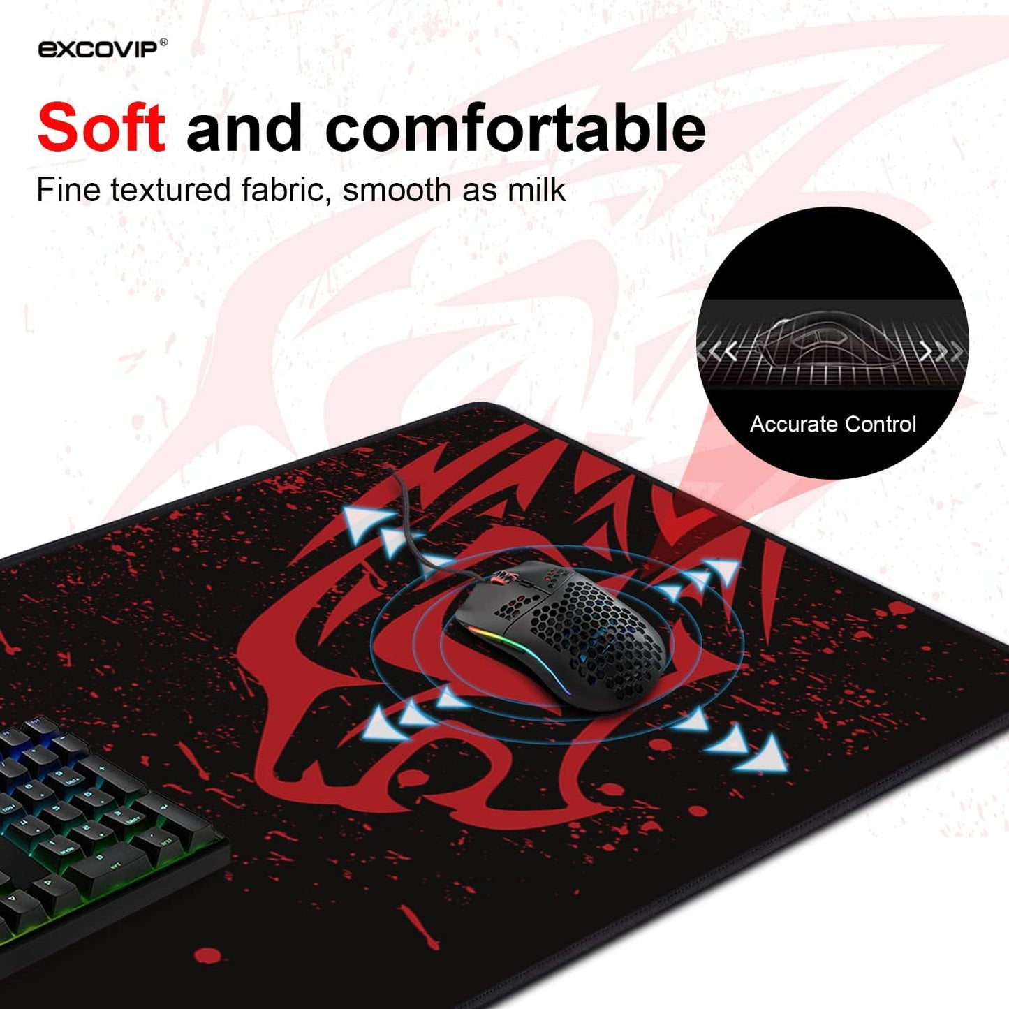 Gaming Mouse Pad (60 X 30cm) Non-Slip Rubber Base Mouse pad Mice Smooth Cloth Surface Keyboard Mouse Pads for Computers (Multicolor)