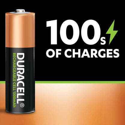 Duracell Rechargeable AA 1300mAh Batteries, 2Pcs