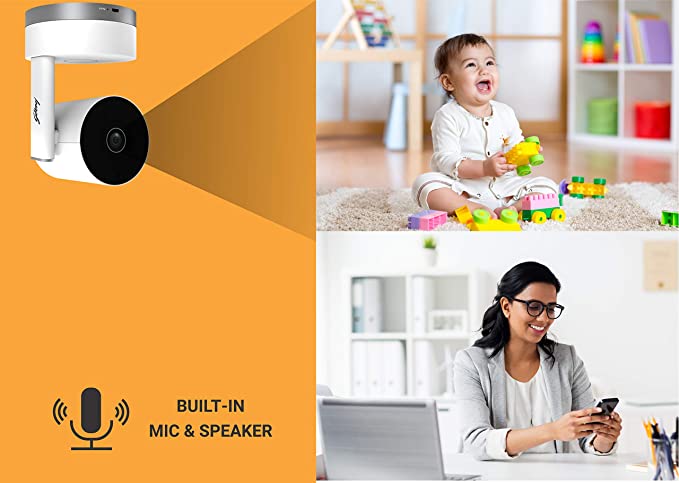 Godrej Security Solutions Eve Nx PT - Smart Home Security Camera | 360Â° 2MP 1080p (Full HD) | Two Way Talk | Night Vision | Smart Motion Tracking | Up