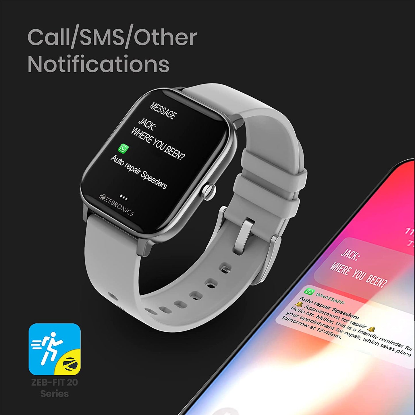 ZEBRONICS FIT920CH Smart Watch with 3.5cm 1.4" Display