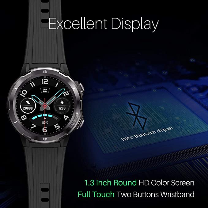 Portronics Kronos Alpha POR-1037 Smart Watch with Fitness Tracker,Heart Rate Monitor,Call & SMS Reminders,Waterproof(Black)