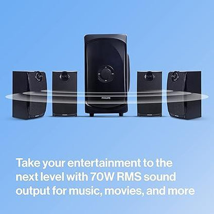 Philips TAV7477 4.1 Channel 75W Bluetooth Speaker, Black