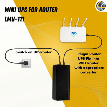 LAPCARE Mini UPS for 12V WiFi Router Broadband Modem | Backup Upto 4 Hours | Current Surge & Deep Discharge Protection
