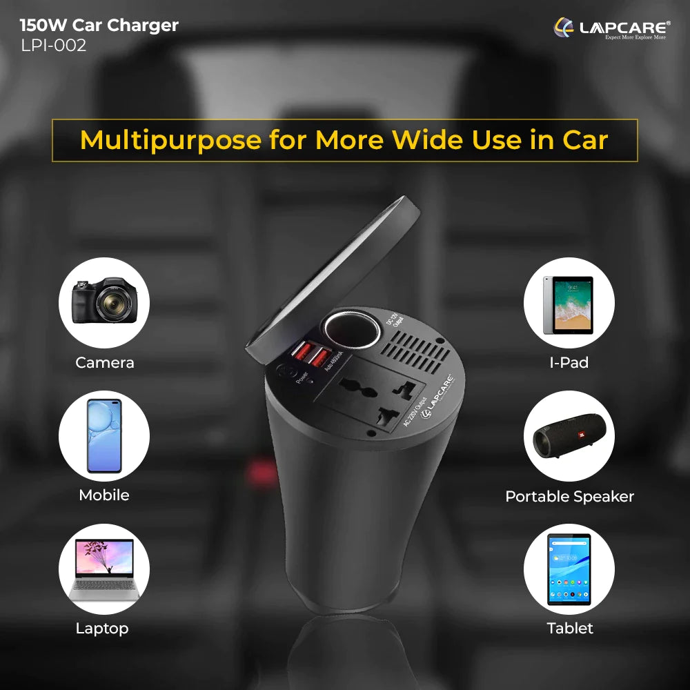 Lapcare 150W PORTABLE POWER INVERTER