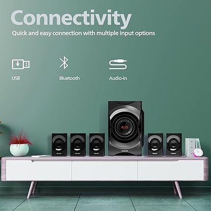 Philips SPA8000B/94 5.1 Channel Multimedia Speaker System, Black