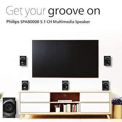 Philips SPA8000B/94 5.1 Channel Multimedia Speaker System, Black