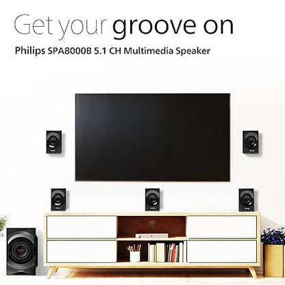 Philips SPA8000B/94 5.1 Channel Multimedia Speaker System, Black