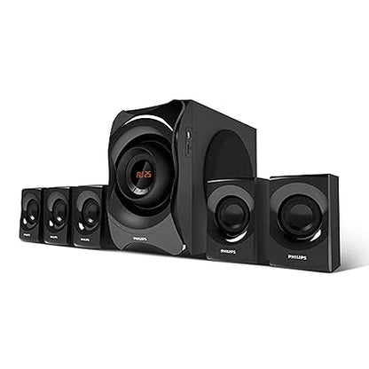 Philips SPA8000B/94 5.1 Channel Multimedia Speaker System, Black