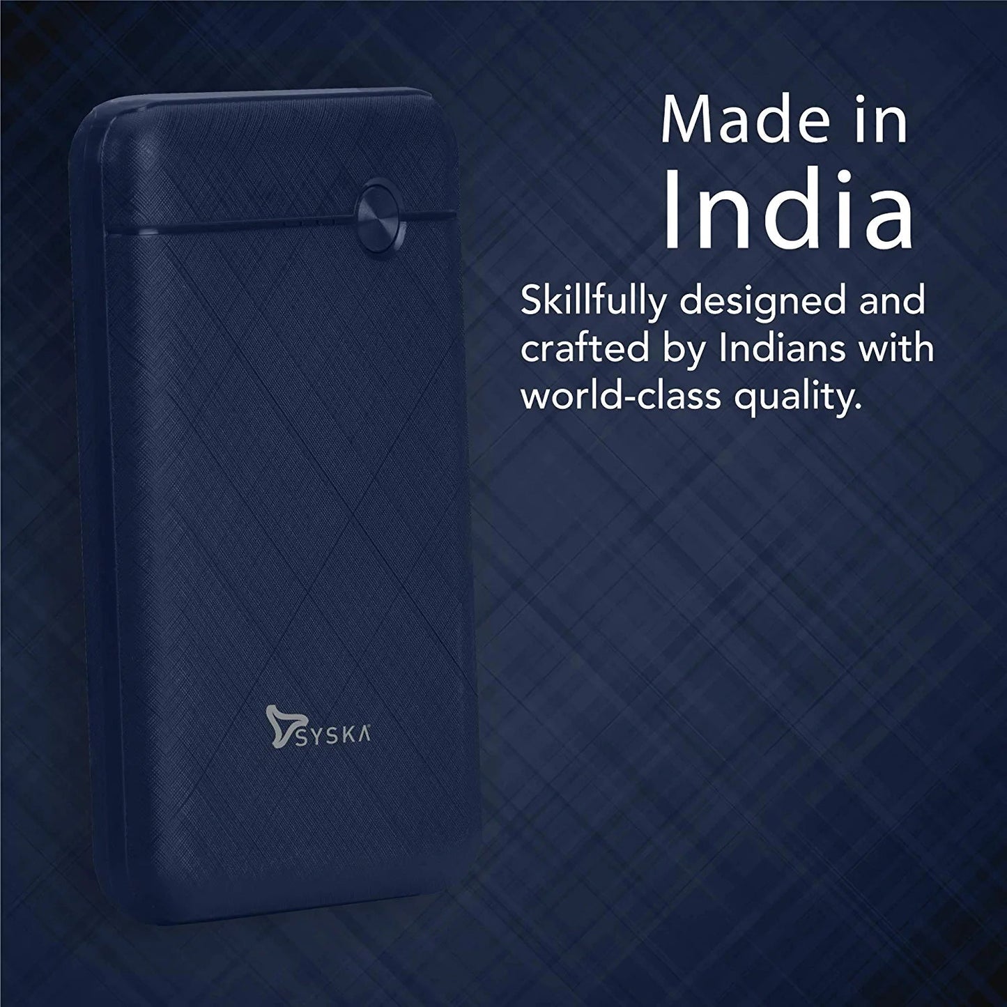 Syska P055OX 5000 mAh Lithium Polymer Power Bank with Dual Output & Dual Input (Blue)