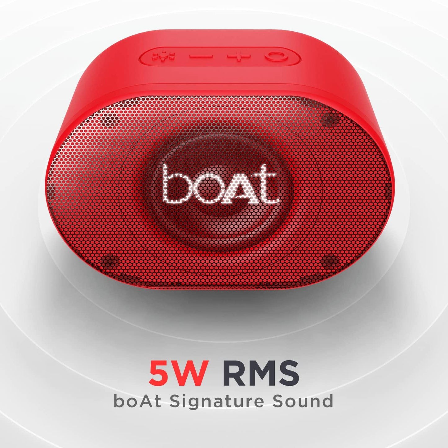 boAt Stone 250 Portable Wireless Speaker with 5W RMS Immersive Audio, RGB LEDs, Up to 8HRS Playtime, IPX7 Water Resistance, Multi-Compatibility Modes(Red)