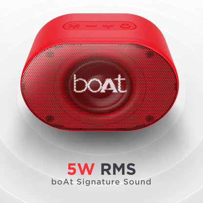 boAt Stone 250 Portable Wireless Speaker with 5W RMS Immersive Audio, RGB LEDs, Up to 8HRS Playtime, IPX7 Water Resistance, Multi-Compatibility Modes(Red)