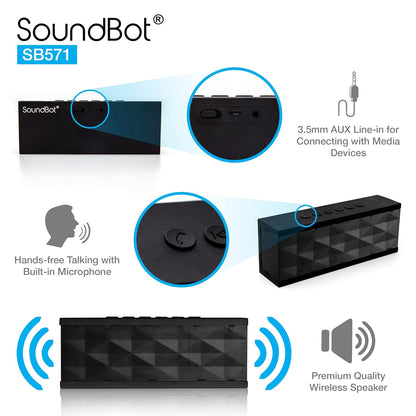 SoundBot SB571 12W Bluetooth Speakers (Black)