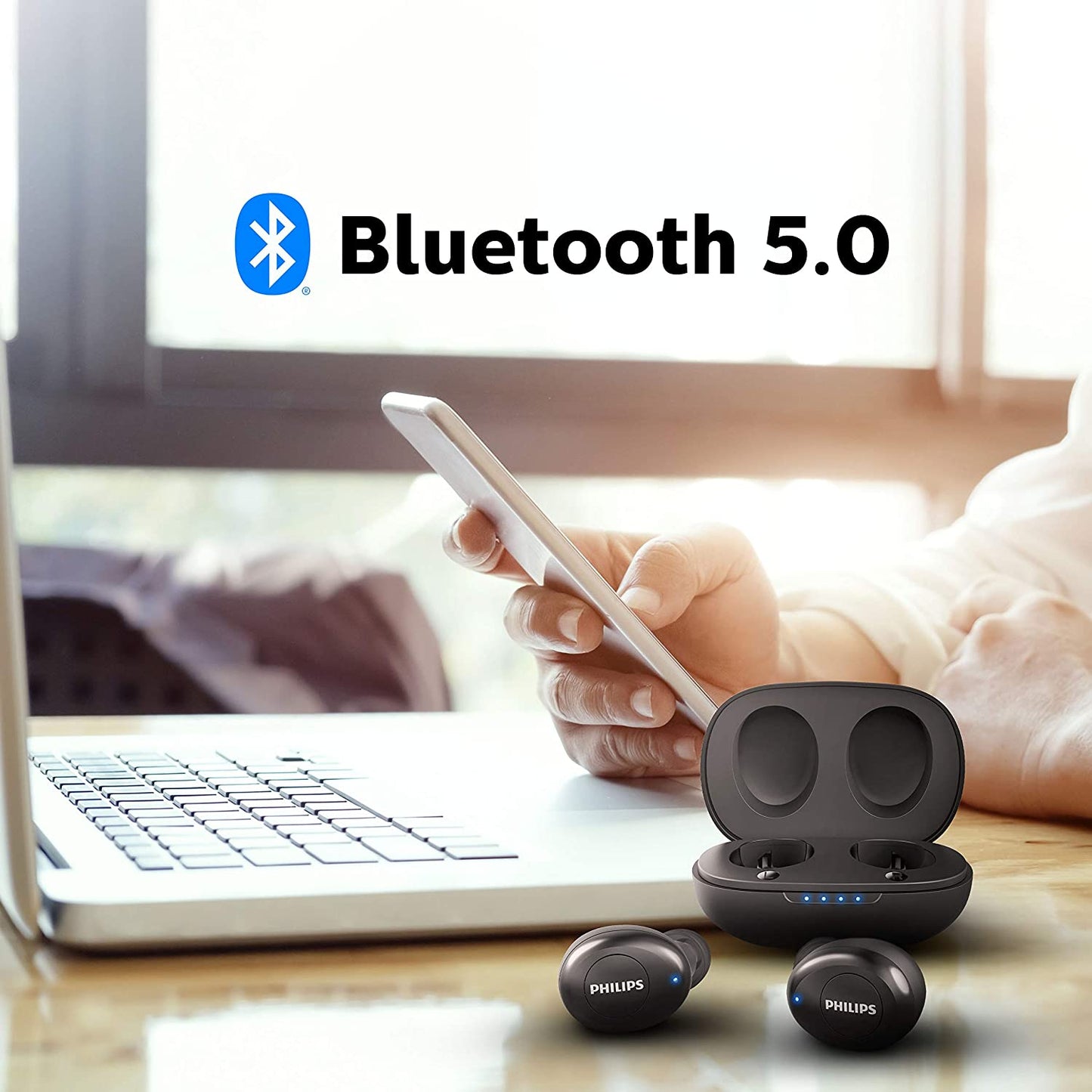 PHILIPS Audio TWS TAUT102 Bluetooth Truly Wireless in Ear Earbuds with Mic