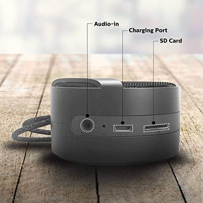 Philips Bt40Bk/94 Bluetooth Portable Wireless Speaker Built-In Mic (Black)