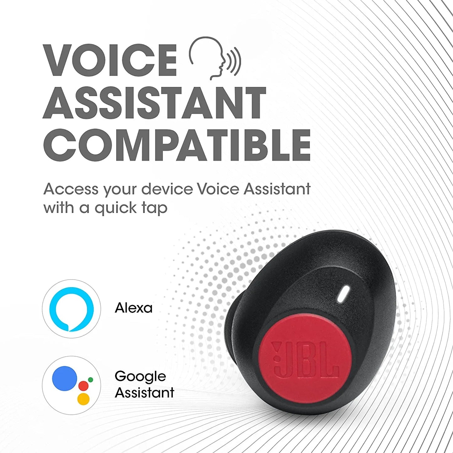 JBL C115 True Wireless Earbuds with Mic, Jumbo 21 Hours Playtime with Quick Charge-Red