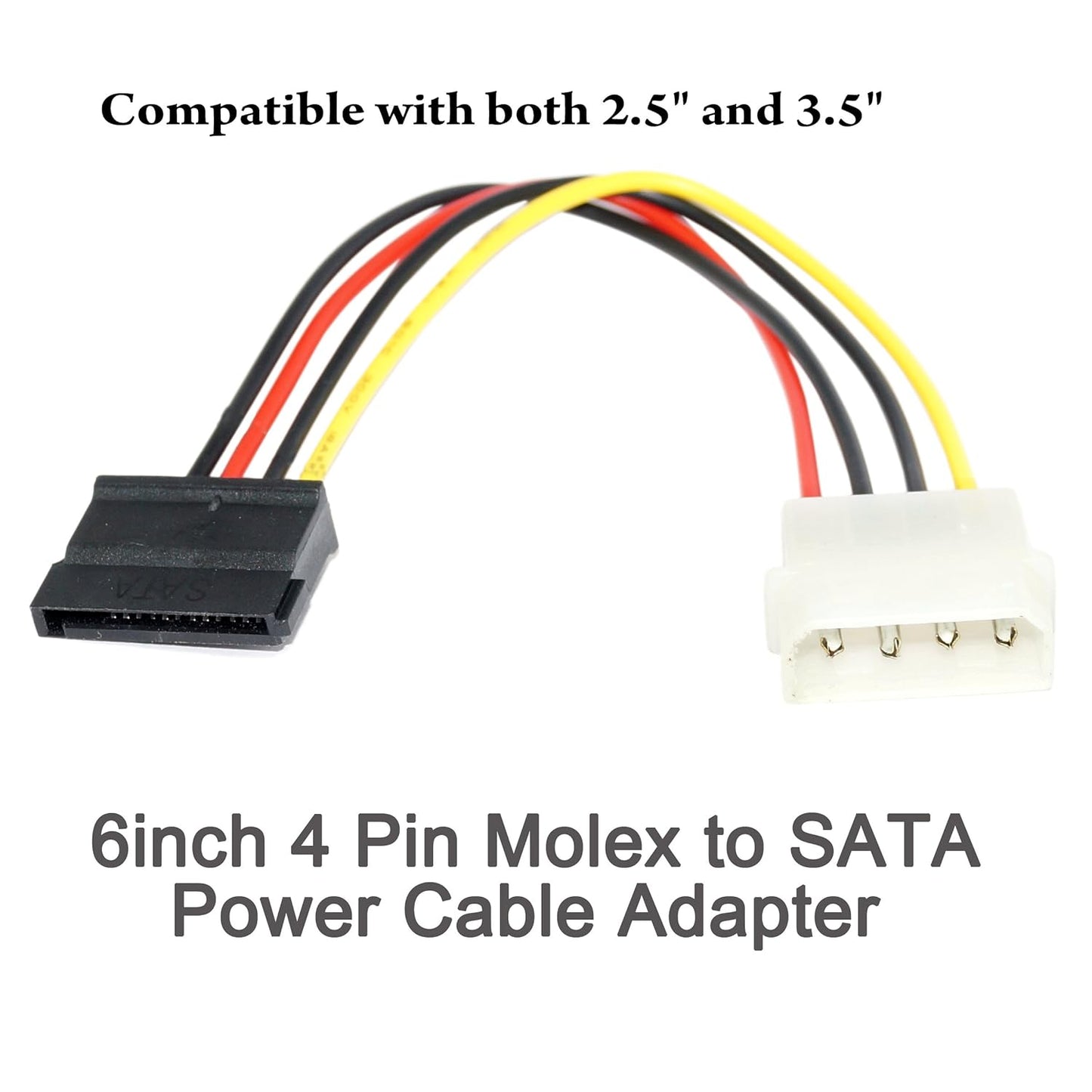 4 Pin Molex to SATA Power Cable Adapter for Internal Hard Disk Drive