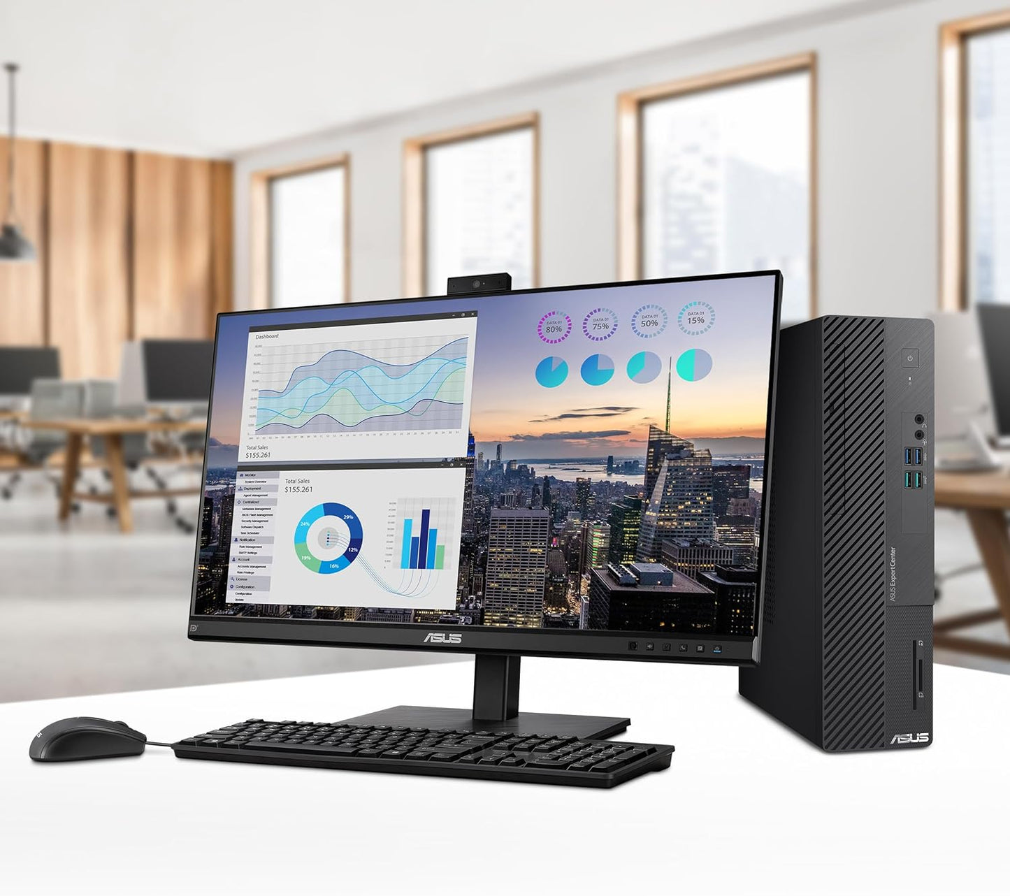 Asus D500SD Desktop Computer: Intel Core i3-12100, 8GB RAM, 512GB SSD, Wi-Fi 6, TPM 2.0, - Black