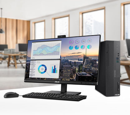 Asus D500SD Desktop Computer: Intel Core i3-12100, 8GB RAM, 512GB SSD, Wi-Fi 6, TPM 2.0, - Black