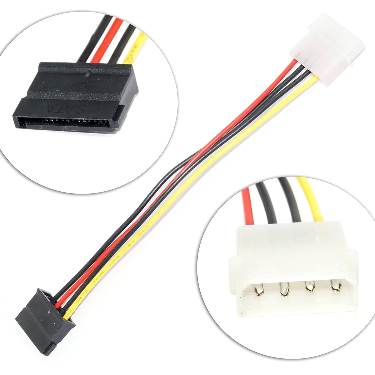 4 Pin Molex to SATA Power Cable Adapter for Internal Hard Disk Drive