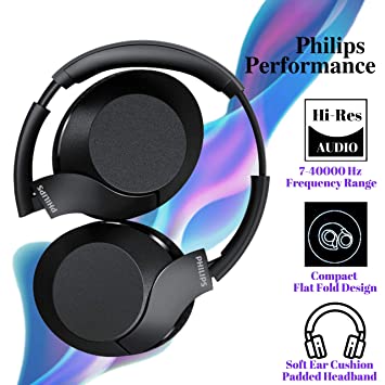 Philips Audio Performance TAPH802 Over-Ear Wireless Bluetooth Headphone (Black)