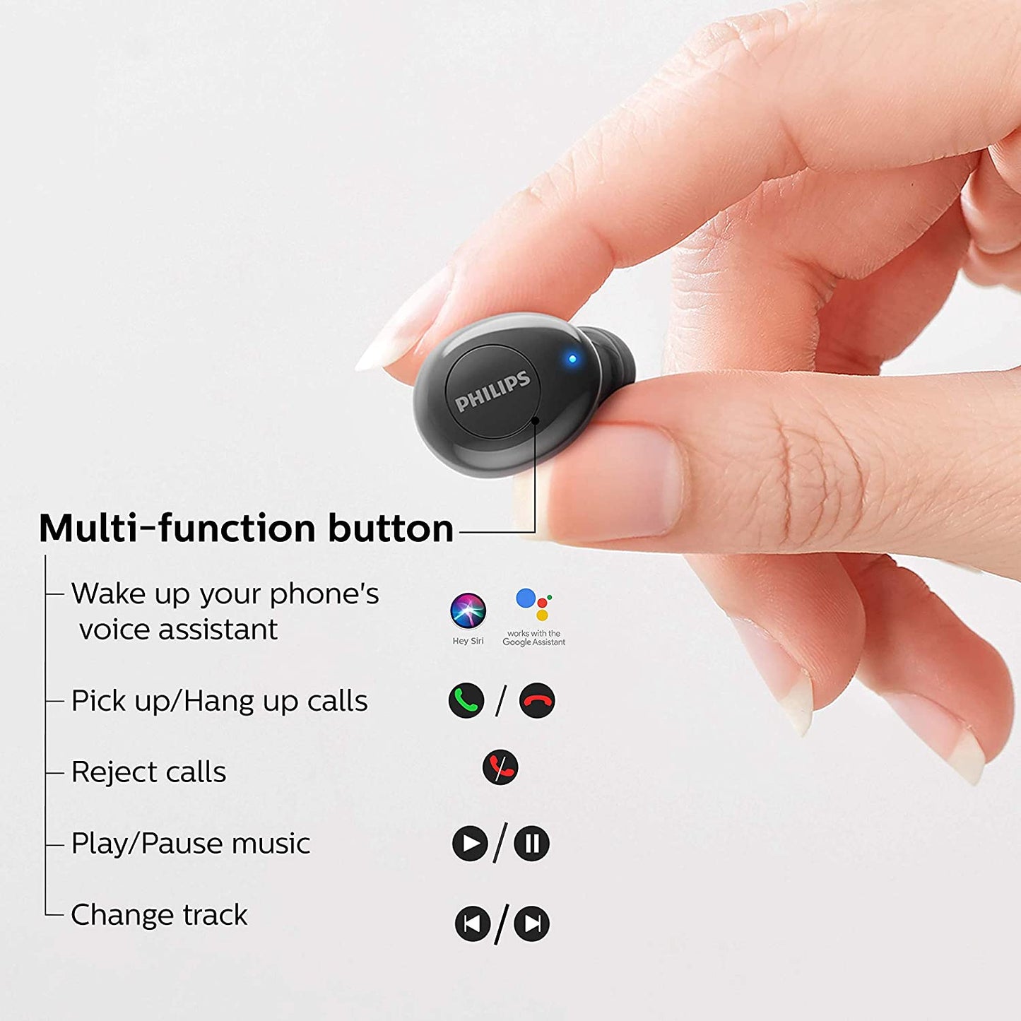 PHILIPS Audio TWS TAUT102 Bluetooth Truly Wireless in Ear Earbuds with Mic